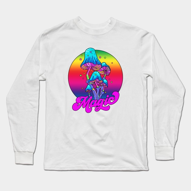 Magic Mushrooms Long Sleeve T-Shirt by valentinahramov